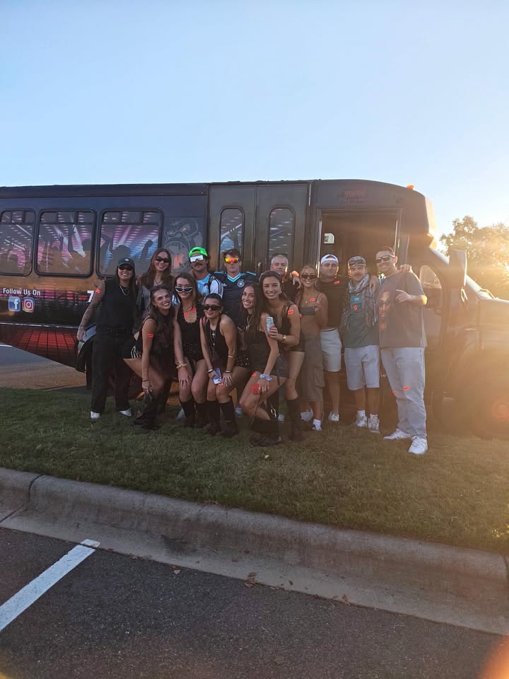 Party guests with the Mirror Image Entertainment bus